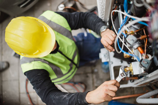 air conditioner technician services outdoor ac unit and the gas generator