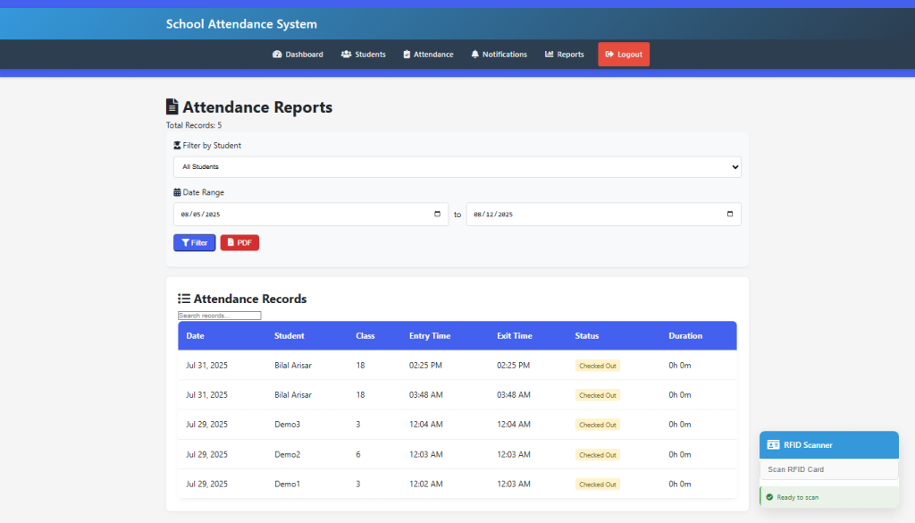 screencapture attendance urbansparrow co uk reports php 2025 08 12 17 39 26